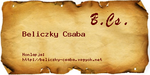 Beliczky Csaba névjegykártya